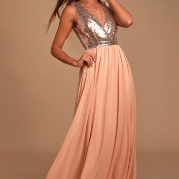 Lulus | Dresses | Lulus Gorgeous Rose Gold Sequin Maxi Dress | Poshmark Lulus | Dresses | Lulus Gorgeous Rose Gold Sequin Maxi Dress | Poshmark